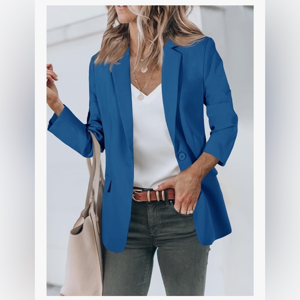 NEW Cicy Bell Casual Open Front Long Sleeve Career Suit Jackets Blazer M